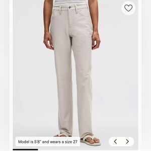 lululemon athletica Women's Light Beige Straight-Leg Jeans